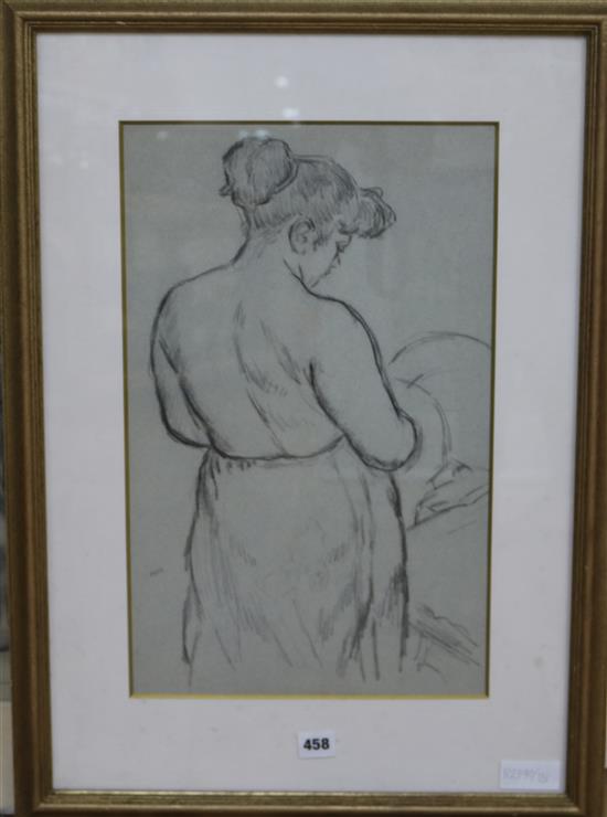 Clifford Hall (1904-1973) Study of a standing woman 19 x 12in.